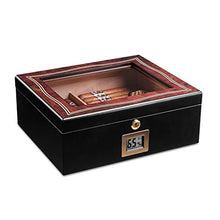 Humidor Con Igrometro Digitale - Humidor 35 Capacità Sigaro - Humidor Desktop Con Serratura E Chiave