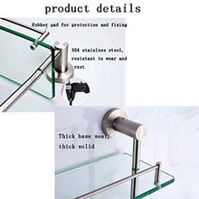 ZLININ Y-longhair Mensola in Vetro per Bagno in Acciaio Inox 304, Mobile da Parete per Bagno su 2 Livelli, 15,5'' e Volte; 16,5'' e Time; 5,1''