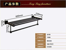 PYROJEWEL Parete Rail Bagno cremagliera Bagno cremagliera cremagliere Appendiabiti Un Acciaio Inossidabile Doppia cremagliera Ciondolo Bar Hardware Supporto Bagno Nero mensola da Bagno