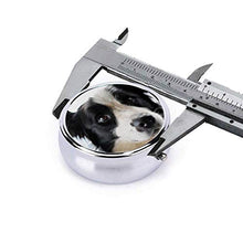 Boarder Collie - Contenitore rotondo per pillole con 3 scomparti, in metallo, per medicina e vitamine, per viaggi all'aperto