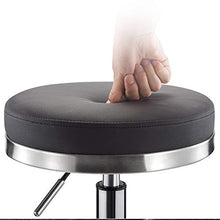 TopJiä Regolabile Bellezza Sgabelli da Bar con Ruote,Avere PU Pelle Seggiola da Bar A 360 Gradi Girevole,Cromo Base Regolabile da Bar,Tondo Sgabello,Lavoro Sgabelli Medici