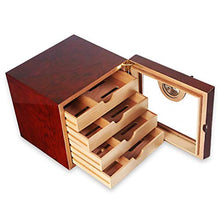 WRJY Cigar Humidor Scatola per sigari Armadio per sigari, umidificatore per sigari in Legno di Cedro Importato Vernice per Pianoforte a 4 Strati di Grande capacità, con umidificatore e