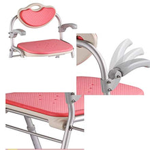 Sgabelli da Bagno e Doccia Sgabello da Doccia in Alluminio con Schienale e Maniglie Sedia da Doccia Rosa Pieghevole e Regolabile in Altezza