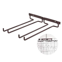 DOITOOL portabicchieri per bicchieri di vino a doppia fila, mensola per bicchieri di vino, in ferro, da appendere a testa in giù, per bicchieri di vino, ripiano per espositori (bronzo opaco)