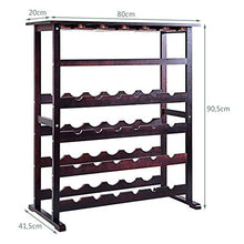 DREAMADE Cantinetta Portabottiglie Scaffale per Vino con Portabicchiere in Legno, 80 x 41 x 90,5 cm