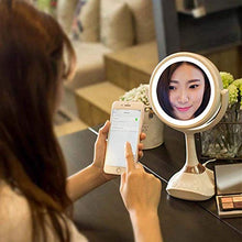 Specchio per Il Trucco, vanità con Luce LED, Touch Screen a Specchio Illuminato da Tavolo cosmetico con Rotazione di 180 Gradi Regolabile, ingrandimento 5X