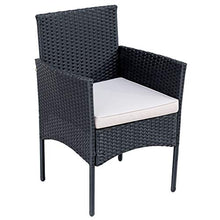 Pumpumly Set di mobili da giardino in polyrattan, per 4 persone, divano e tavolo, con cuscino per il giardino, balcone e terrazza