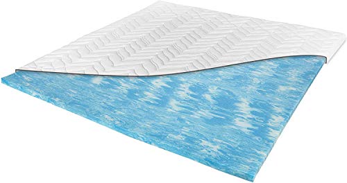 Topper Coprimaterasso in schiuma di gel per materassi e letti a molle – alto RG50 – rivestimento lavabile fino a 60°C – Made in Germany, Schiuma gel, 180 x 200 cm