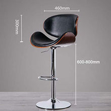 LXYPLM Sgabello Sedie Bar Barstools Girevole Regolabile in massello Bar Sedie Sedile, casa contatore Tempo Libero Fragile del Metallo Alti sgabelli con Schienale Arredo Bar Cucina (Color : Black)
