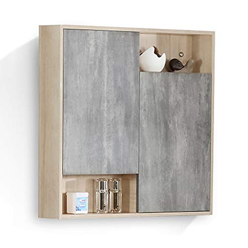 Armadietti farmacia Mobile Bagno in Legno massello Pensile da Cucina Armadietto dei medicinali Armadio a Muro per Cucina Mobiletti e armadietti (Color : Gray, Size : 80 * 14 * 75cm)