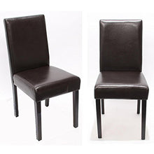 Mendler Set 4X sedie Littau Pelle per Sala da Pranzo 43x56x90cm Marrone Piedi Scuri
