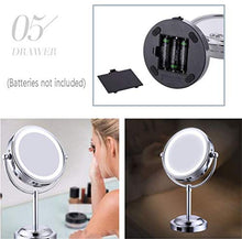 ADSE Specchio cosmetico, Specchio per Il Trucco da toeletta con 1x / 3X, 6 '' 360 Gradi; Specchio ingranditore Girevole, Specchio da Bagno con Stile Simile al Cristallo