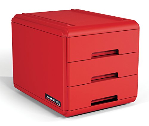 Arda 19P3PRIR Mini Cassettiera, Rosso
