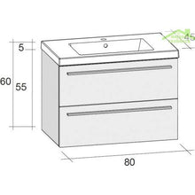 Insieme Mobile & lavabo Riho Bellizzi Set 06 in legno laccato satinato opaco 80 x 45 x H 60 cm