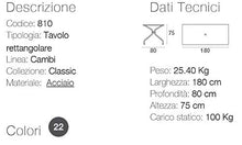 EMU Tavolo per Esterno Cambi 180 x 80 CM Art. 810 Marchio Prodotto in Ferro ZINCATO E Verniciato A POLVERI - Colore Ferro Antico Fantasia 22 - Prodotto Made in Italy