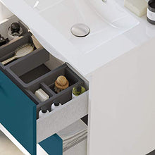 Randalsa Mobile Nexo 80 cm | Blu | 81 x 81 x 46 cm | Mobile con 2 cassetti + lavabo in Ceramica