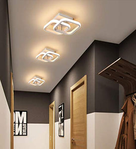 Osairous Plafoniera a LED, Lampada da soffitto moderna 22W, Lampadario acrilico a 2 LED quadrati bianca, plafoniera per sala da pranzo, cucina studio, luce bianca fredda / 6000K