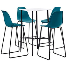 UnfadeMemory Set da Bar Set di mobili per Cucina, Mobili da Bar Tavolo 5 pz in Plastica Turchese