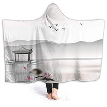 lucky-bonbon Inchiostro Pittura di Padiglione Padiglione tema Indossabile Inverno caldo e confortevole moda con cappuccio blanket50*40 pollici