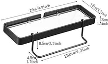 Great Coat Ganci, Bagno Scaffale, 1-strato di alluminio nero Mensola in vetro specchio del bagno anteriore mensola portasciugamani bagno Mensola supporto di vetro Bagno Mensola (Dimensioni: 25cm) Tien