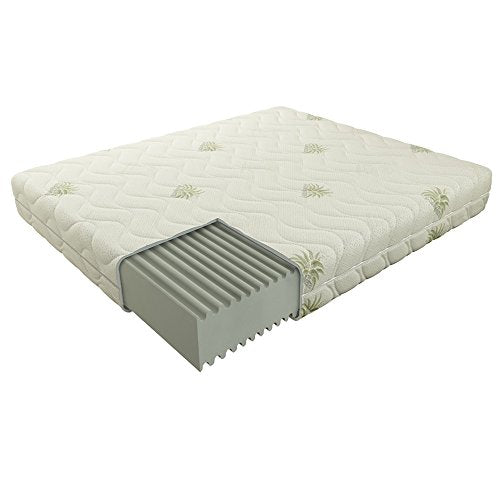 Dormiland - Materasso Ergonomico Matrimoniale, Mis. 160 x 190 cm in Poliuretano espanso WaterFoam Alto 21cm, Rivestimento in Aloe, Anallergico, Antiacaro, Sfoderabile e Lavabile.