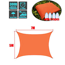 CH-GTJ Tenda A Vela Parasole Rettangolare, Telo da Sole Esterno Vela Ombreggiante in HDPE, Impermeabile Antivento Protezione UV per Giardino Terrazza Campeggio,Arancia,5X7m