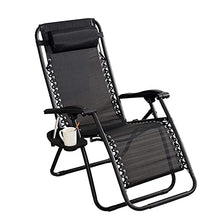 PAKUES-QO Sedia a Sdraio Pieghevole Regolabile per Esterni Sedia obliqua Relax Casual Design ergonomico per terrazza Patio Spiaggia Cuscinetto da Giardino Peso 120 kg Nero