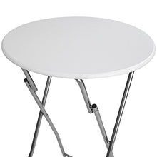 BAKAJI Tavolino Bistrot in Metallo per Esterno Pieghevole Diametro 60 cm Altezza 110 cm Tavolo Alto Piano Rotondo in MDF per Bar Casa Giardino Ristorante Colore Grigio