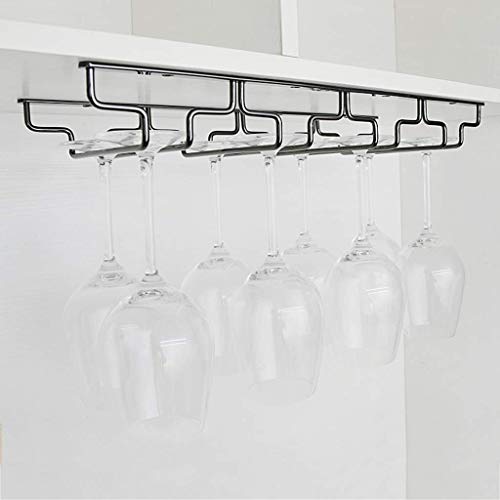 ZYLZL Portabottiglie per Vino, Bar, Ristorante, Portabicchieri da Vino, Portabicchieri in Acciaio Inossidabile per la Casa Sotto il Mobile Portabicchieri Appendiabiti Cromato Porta Calici per Cucina,