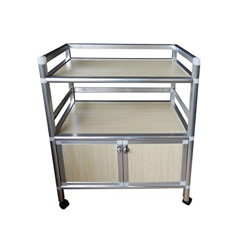 YIN YIN Carrello per Ripiani Carrello con Ripiani, in Lega di Alluminio con Anta con cassetto Multi-Strato portaoggetti Armadio da Pranzo Soggiorno Cucina Rack, 2 Colori 60X40X84.5CM Carrello a rulli