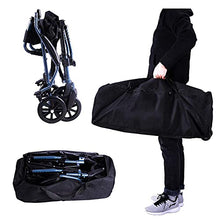 Carrozzina Leggera Carrozzina Semovente Manuale per Adulti con Borsa da Viaggio, Portatile E Pieghevole, Sedile 17,5 A