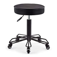 SXRDZ Girevole Sedia da Ufficio Sgabello Salone di Bellezza Sgabello Medico Sgabello Arrotolabile Sgabello, Regolabile in Altezza della Sella Sgabello (Color : Black)