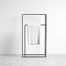 Hjypmjj Portasciugamani, 2 Barre Alte Piantana Porta Asciugamani Bagno Può Appendere Asciugamani, Vestiti, Strofinacci/Nero / 60x25cm
