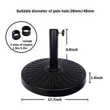 Eletiffi 2in1 Base per Ombrellone da Giardino Porta Balcone Terrazzo Spiaggia Appoggio 10 kg Resina Supporto Basamento Basi Ombrelloni Piantana Basi Ombrelloni Supporti Copri 38mm-48mm