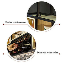 Wine Rack, Wine Rack Altezza regolabile di legno della struttura Holder Wine Rack parete in metallo Cucina Soggiorno banco di mostra Adatto for Wine Glass rack di stoccaggio WTZ012