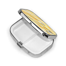 Scatola quadrata per pillole medicinali con petali gialli e grigi alla moda, organizer per pillole da viaggio, per integratori di vitamine