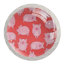 Maniglie per cassetti Manopole per cassetti Manopole rotonde Confezione da 4 per armadietto, cassetti, cassettiere, cassettiere ecc - Danza e maiali dormienti