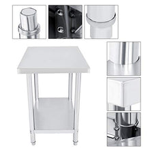 Tavolo da catering, resistente e durevole, a 2 strati, in acciaio inox, grande spazio per riporre oggetti da cucina, preparazione di cibo, 91 x 61 x 85 cm