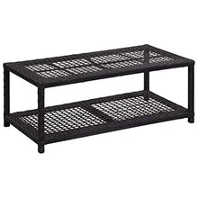 E E-NICES Scarpiera con Panchina Nera 80x40x30 cm in Polyrattan