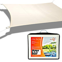 Solennoire Tenda a Vela | Vela ombreggiante Leggermente Impermeabile ~3x4m | 100% Tela di Poliestere | Ombreggiatura 98% | Corde di Fissaggio e Anelli in Acciaio Inossidabile | Beige