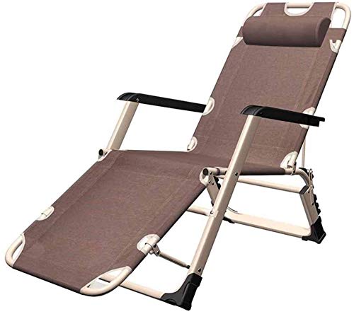 PAKUES-QO Reclinabile Pieghevole Sedia reclinabile Lettini Prendisole Zero Gravity Sedie a Sdraio Giardino Beach Relaxer con Cuscino Rimovibile Khaki