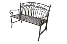 Garden Market Place Versailles-Panca da Giardino Pieghevole in Metallo, Finitura Bronzo Antico, Marrone, 119 X 86 X 42CM