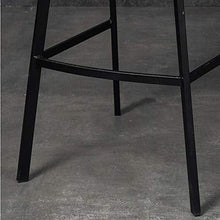 Sgabello Creativo Bar con Schienale, retrò Casa Opaca PU Pelle E Metallo Nero Sedia Gamba, Battuto Sbarra di Ferro Sedia caffè Alta,B Black,75cm