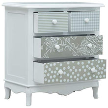 SKM Credenza con 4 Cassetti Bianca e Grigia 65,5x35x68 cm in MDF
