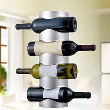 Voolok Portabottiglie a Parete, 4 portabottiglie in Acciaio Inossidabile, mensola portaoggetti per Vino Decorativa in Stile Moderno, Facile da Montare