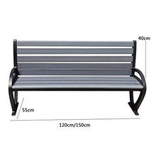 ZXF- Park Outdoor Chair, Schienale in Legno Massello di Alluminio Pressofuso in Legno Anticorrosivo, Sedia per Il Tempo Libero Comunitario, Doppia Panca con Protezione Solare Anticorrosiva