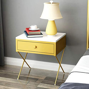 Comodini Ferro battuto Comodino Nordic Armadio d'Epoca Mobili Camera da Letto Comodino Semplice Tabella tavoli Moderni Bagagli End Comodini Letto (Color : Gold)