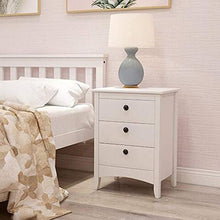 JGONas Cassettiera in legno bianco con 3 cassetti, ampia cassettiera e maniglia a torre facile da afferrare per armadi, soggiorno, cameretta dei bambini, 18 x 14 x 24 pollici bianco