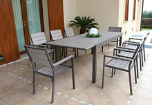 Milani Home s.r.l.s. Tavolo Rettangolare Allungabile in Alluminio Taupe E Polywood 180/240 X 100 da Esterno Giardino, per Ristorante