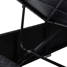 Festnight Lettino Prendisole con Cuscino in Polyrattan Schienale Regolabile Nero per Arredo Esterni e Giardino 195 x 60 x 31 cm Letto Isola da Giardino Esterno